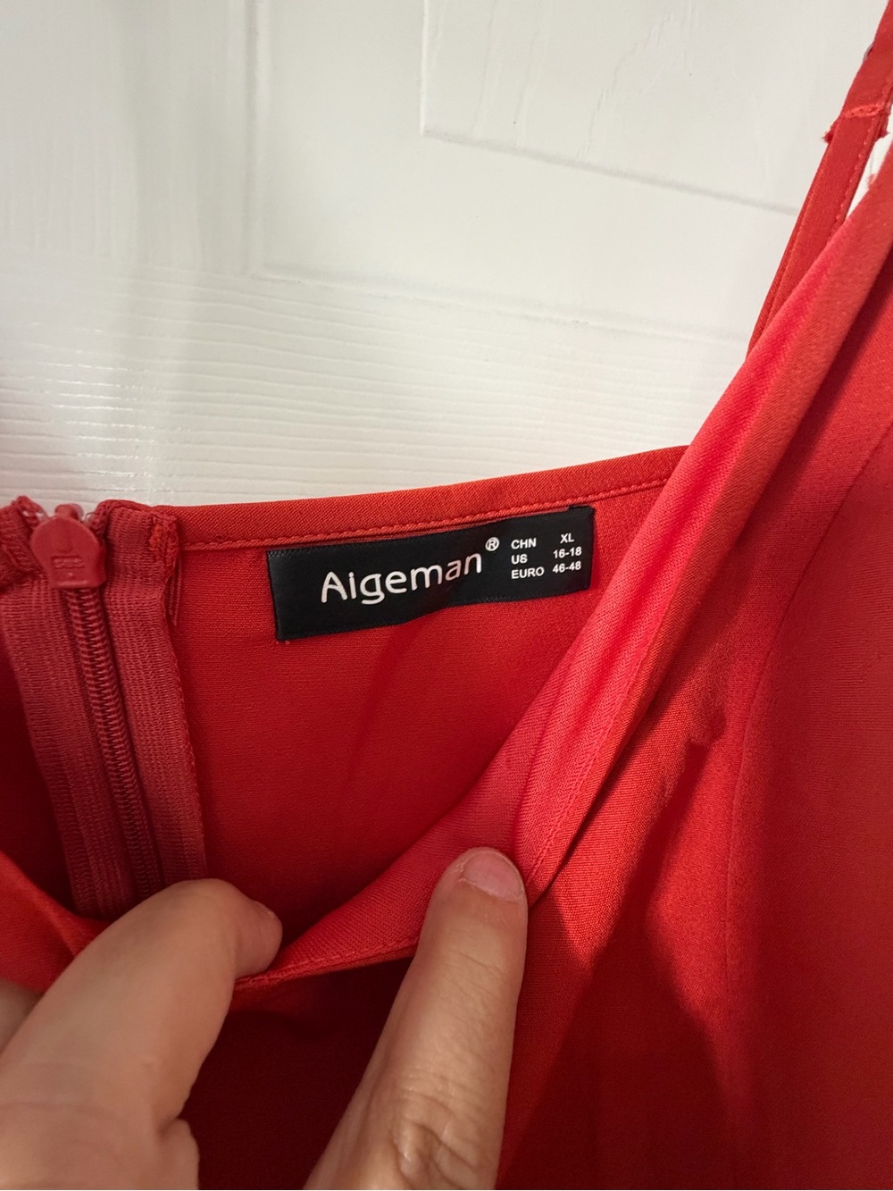 Spaghetti Strap V-Neck Midi Dress in Red - Picture 4 of 4